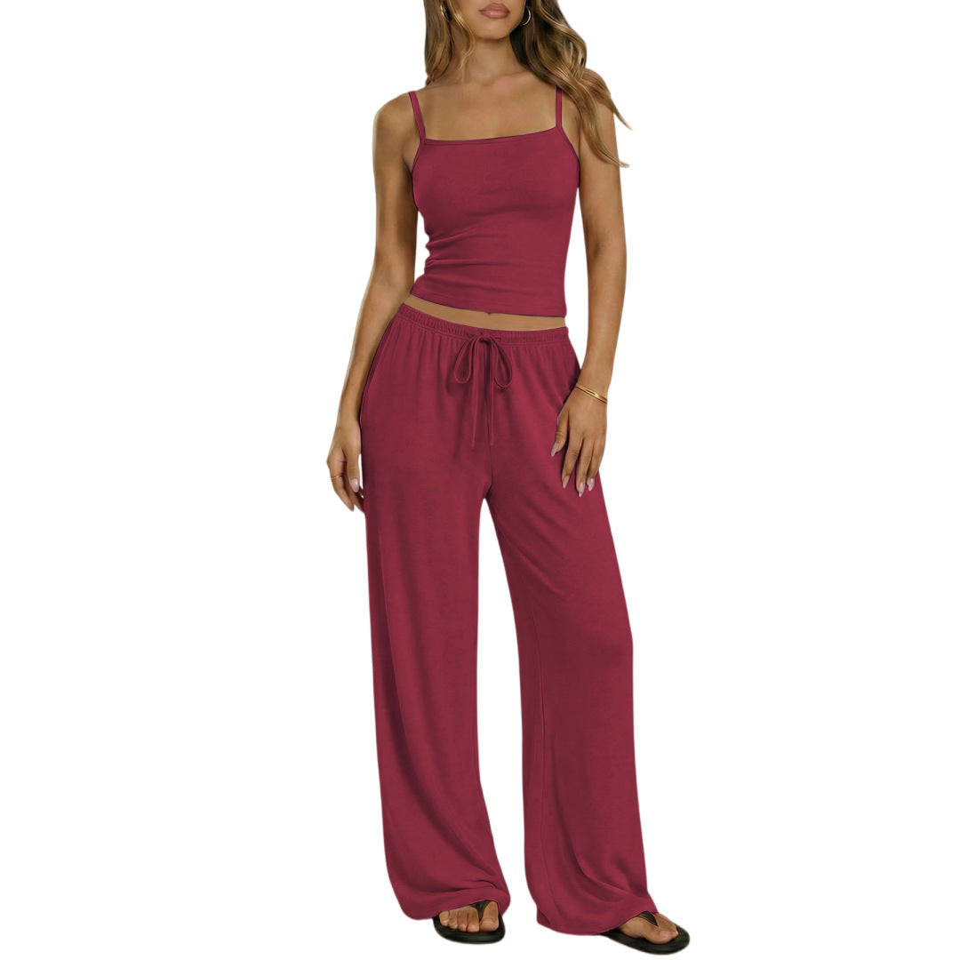 Spring-Summer Women's Vest & Camisole Set | Soft Milk Silk Two-Piece