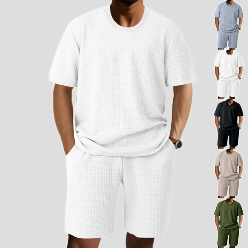 Men's Casual Retro Crew-Neck Short-Sleeve Set | Vintage Summer Outfit