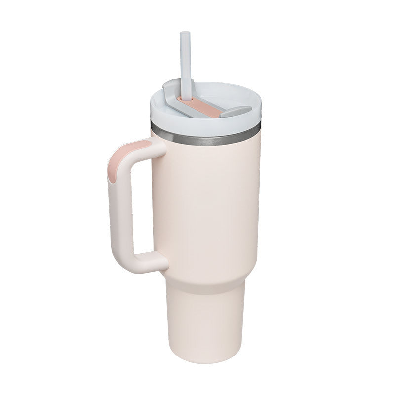 40 Oz Tumbler With Handle & Straw | Insulated Stainless Steel Travel Mug