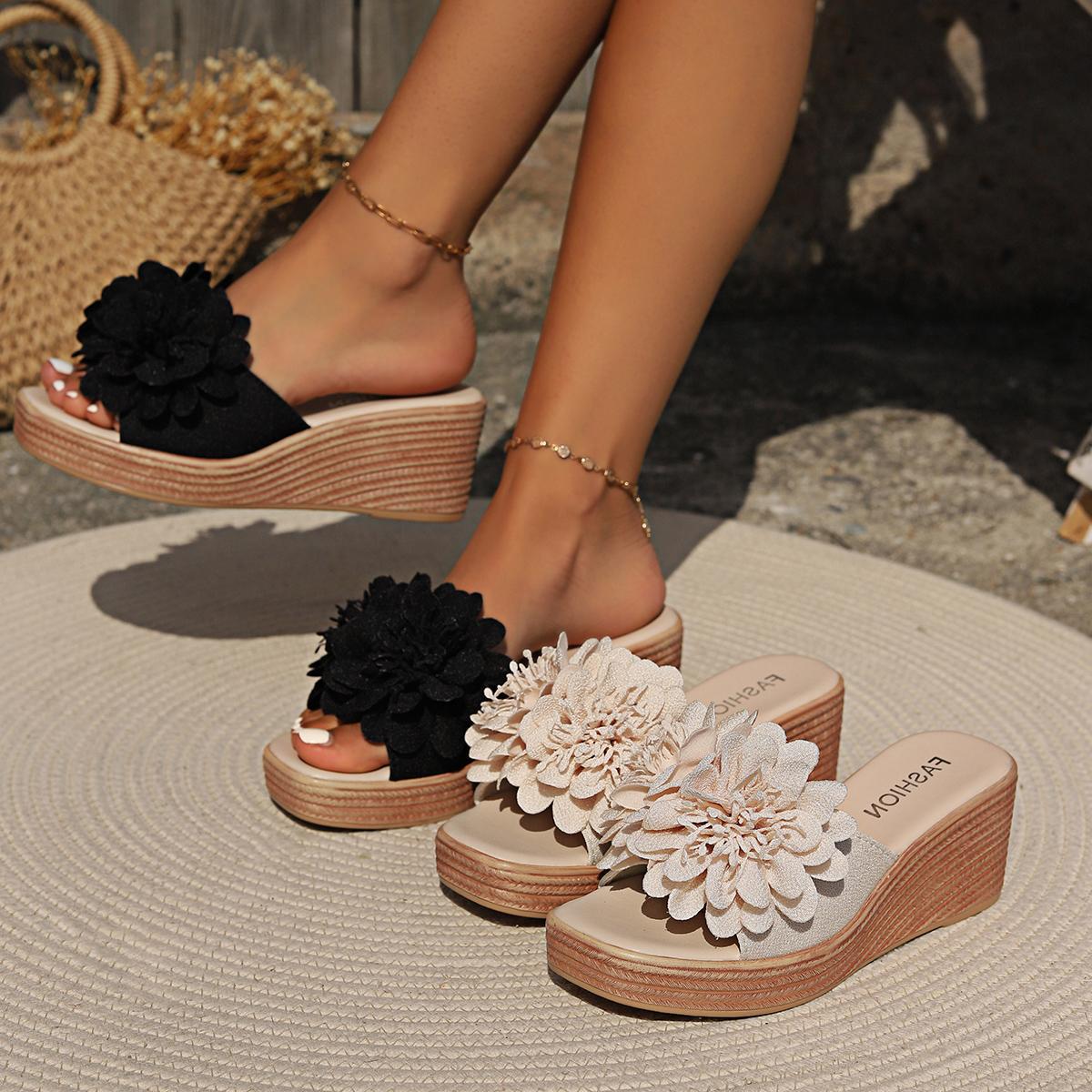 Flower Design Apparel & Accessories > Shoes > Sandals Female