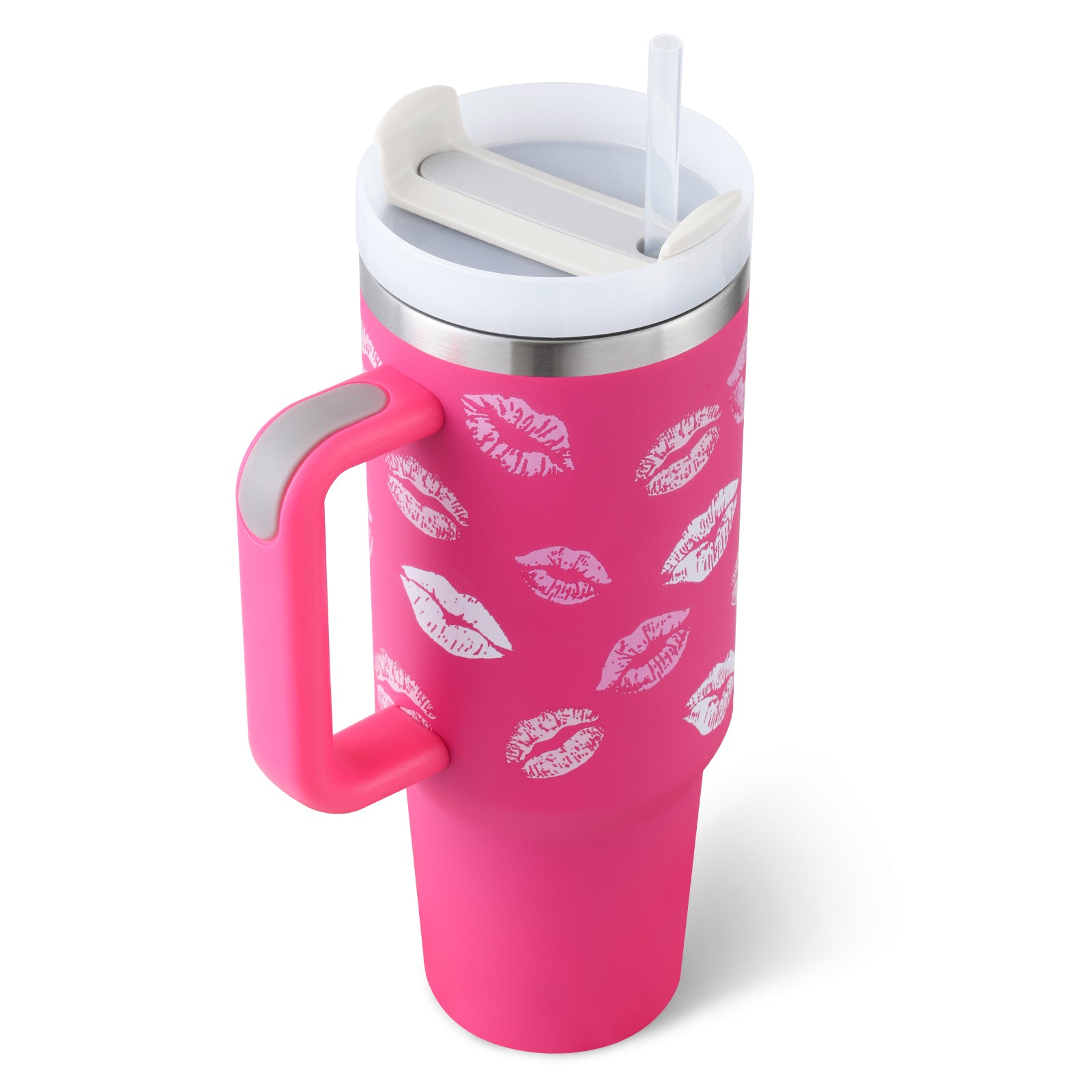 40 Oz Tumbler With Handle & Straw | Insulated Stainless Steel Travel Mug