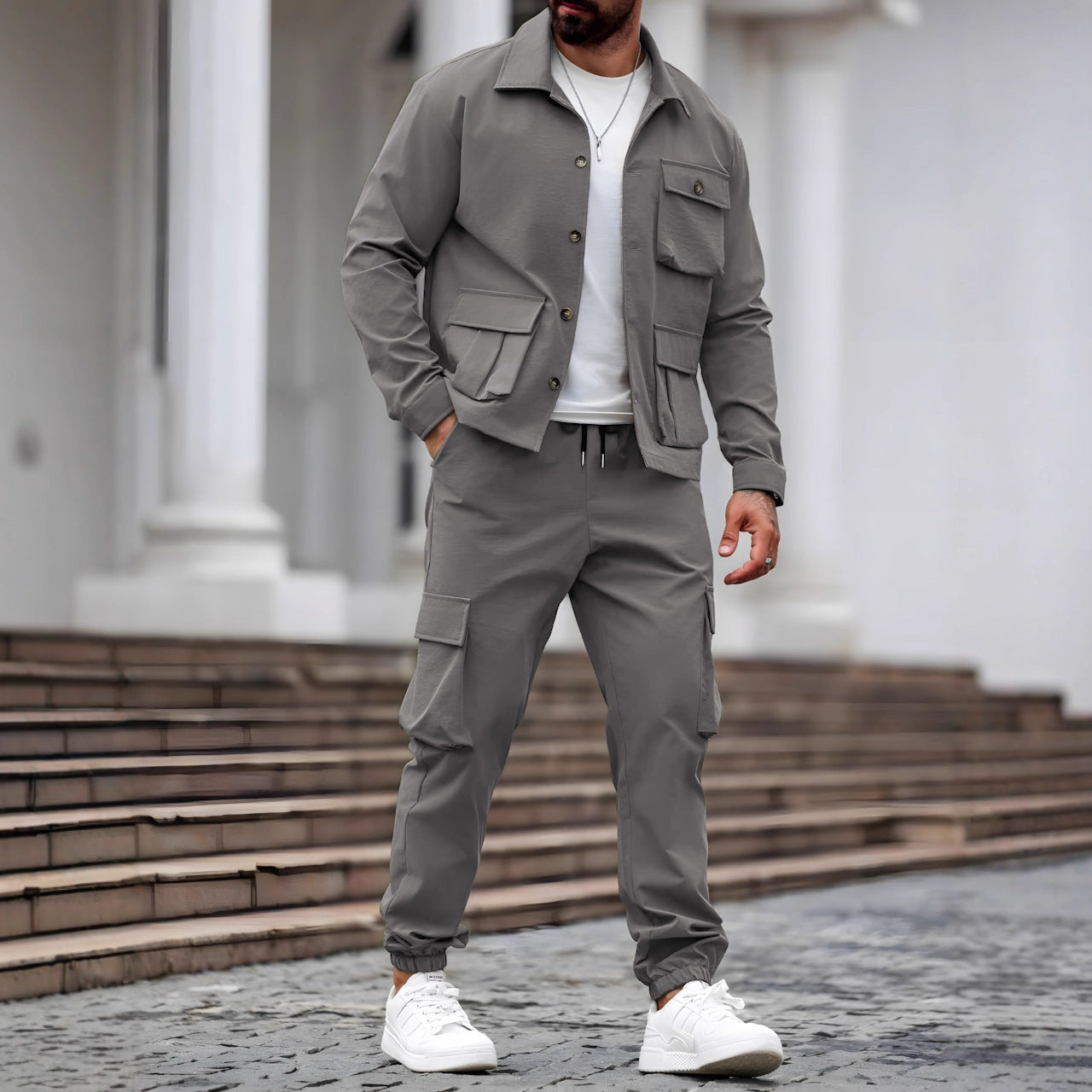 Men's Vintage Overalls Jacket & Multi-Pocket Cargo Trousers | Tough Guy Suit