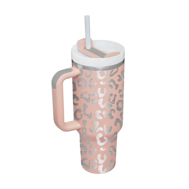 40 Oz Tumbler With Handle & Straw | Insulated Stainless Steel Travel Mug