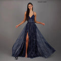 Elegant V?Neck Strapless A?Line Midi Dress