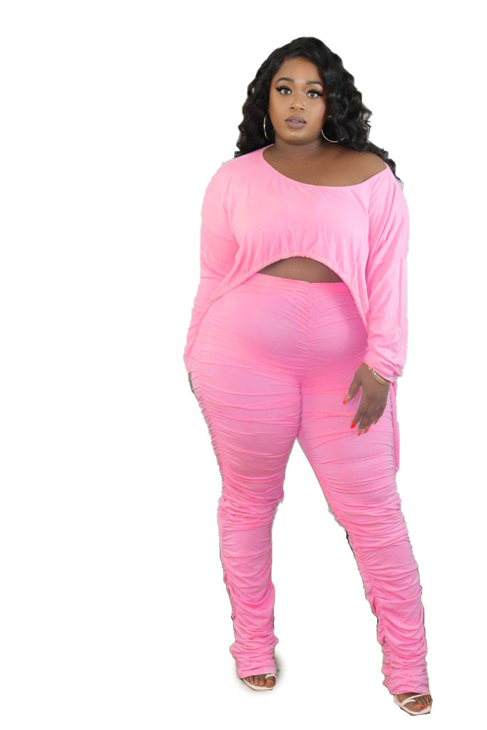 Women's Sexy Drawstring Pants Suit | Long Sleeve Chic Two-Piece Set