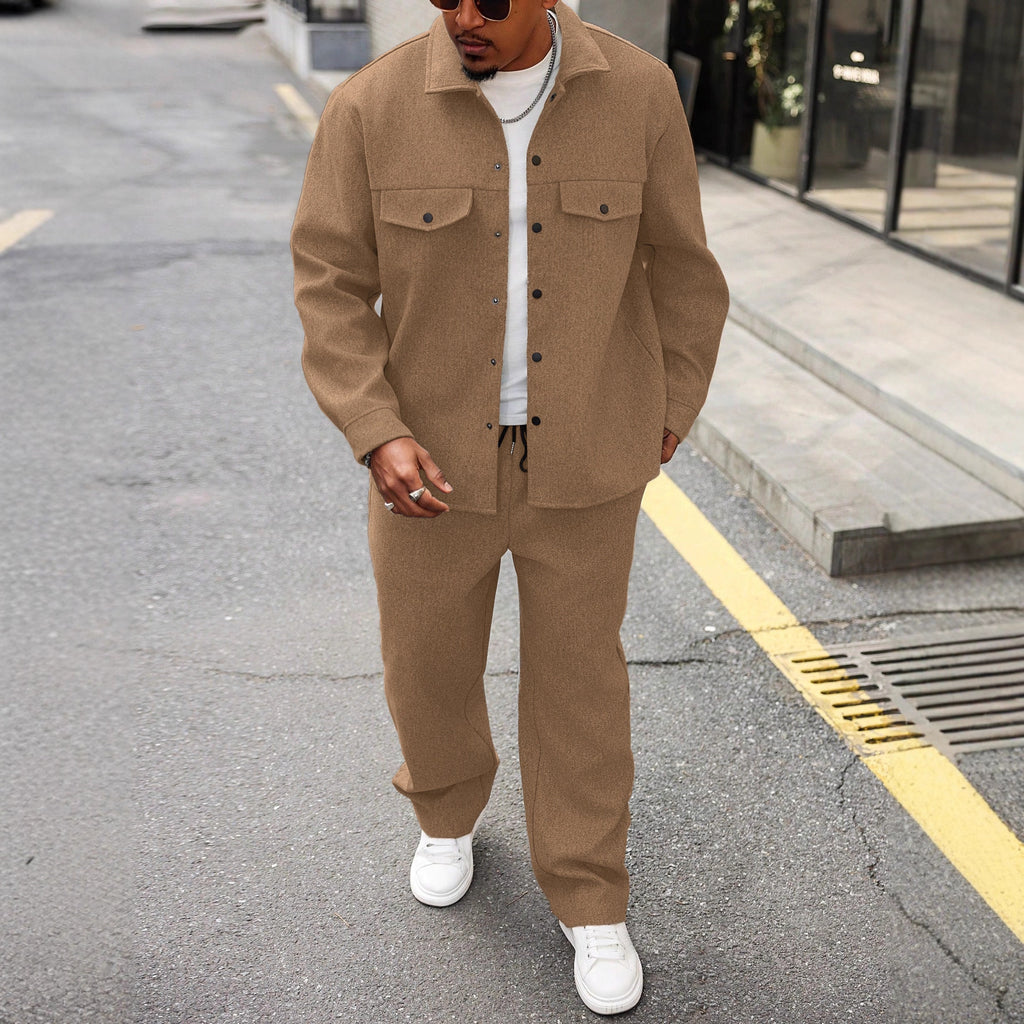 Men's Autumn Casual Cargo Jacket & Pants Set | Utility Streetwear