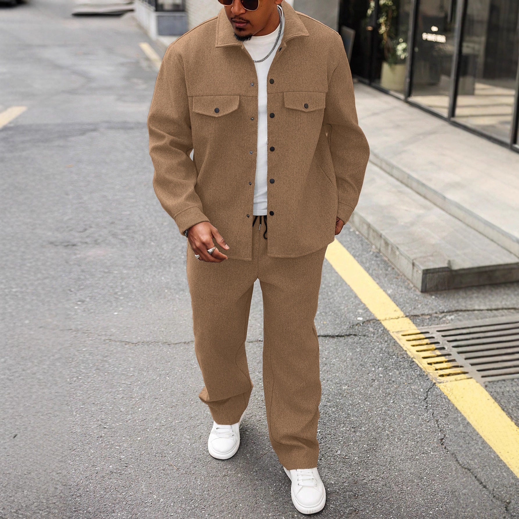 Men's Autumn Casual Cargo Jacket & Pants Set | Utility Streetwear