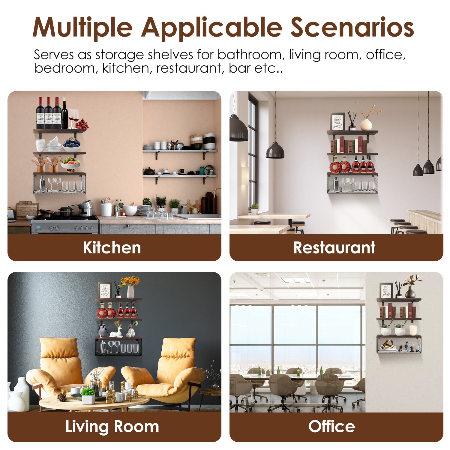 2-In-1 Floating Wall Shelf with Storage Basket