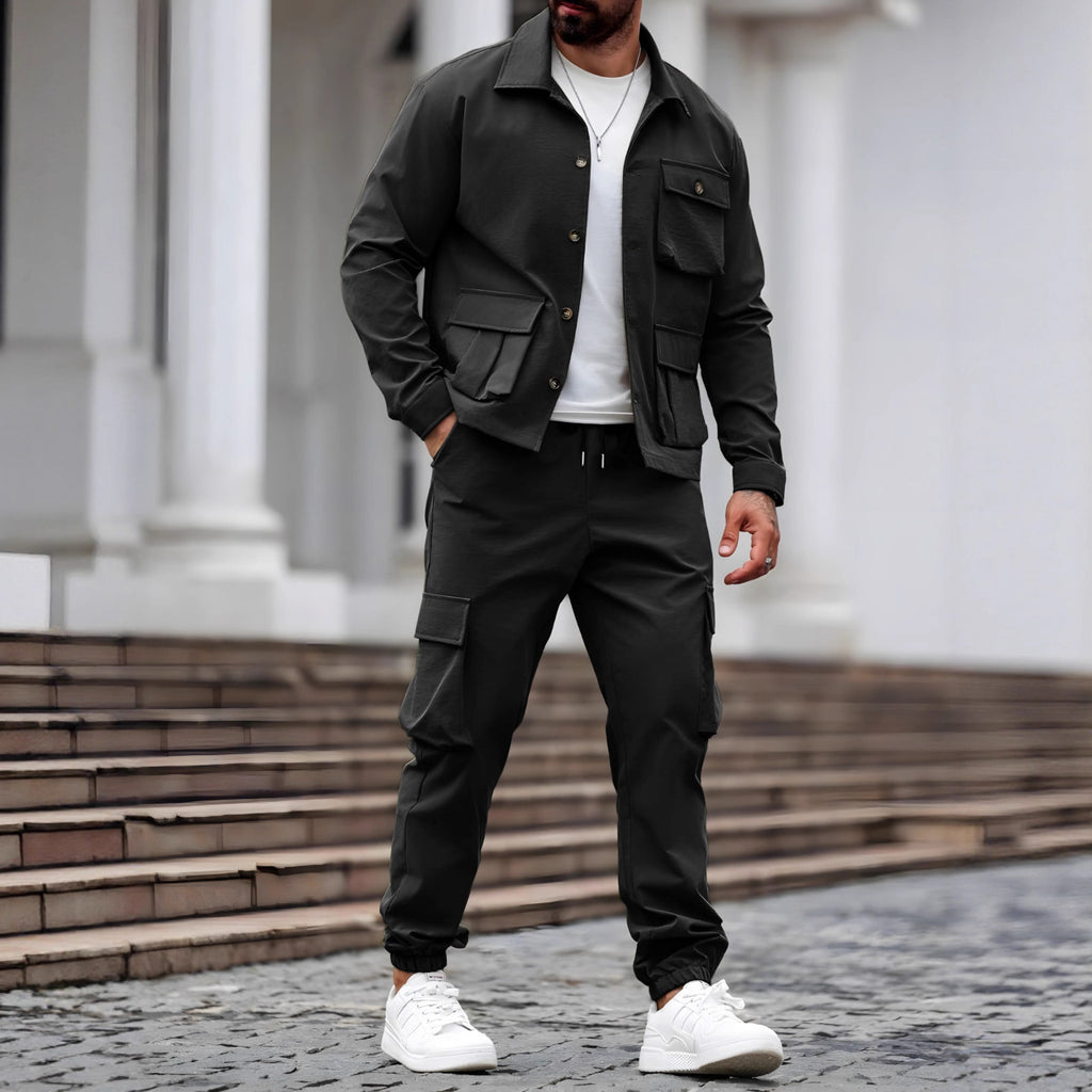 Men's Vintage Overalls Jacket & Multi-Pocket Cargo Trousers | Tough Guy Suit