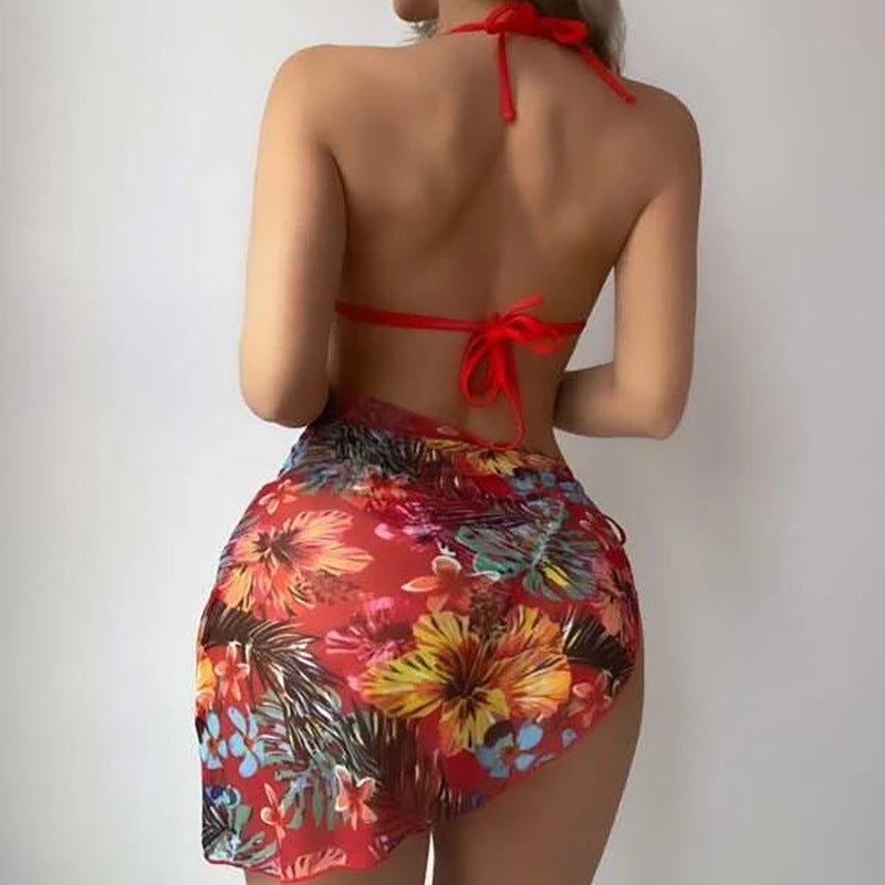 European American Three-Piece Swimsuit Set