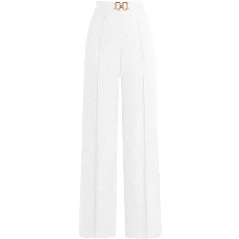 High-Waisted Slimming Drapey Trousers | Women's Versatile Professional Pants