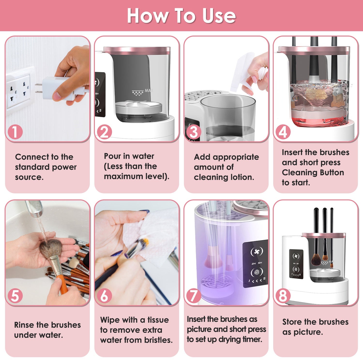 4-In-1 Electric Makeup Brush Cleaner & Dryer Machine