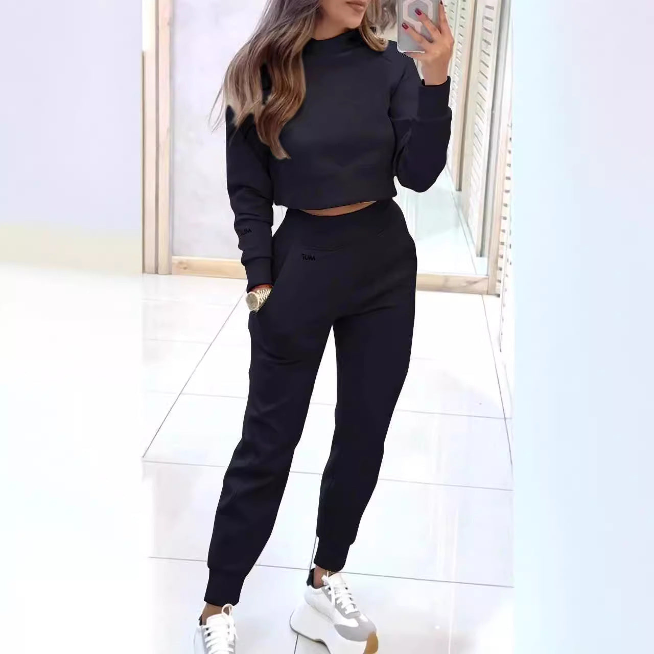 Stand Collar Sports Suit | Pullover Top & Slim Trousers