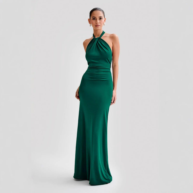 Elegant Lace?Up Long A?Line Maxi Dress