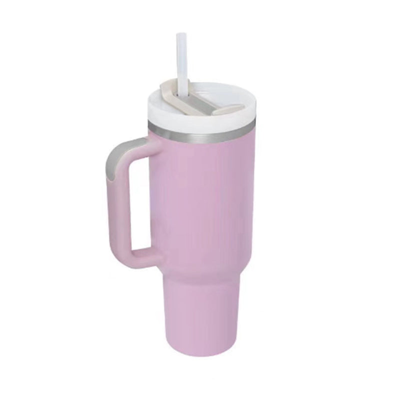 40 Oz Tumbler With Handle & Straw | Insulated Stainless Steel Travel Mug