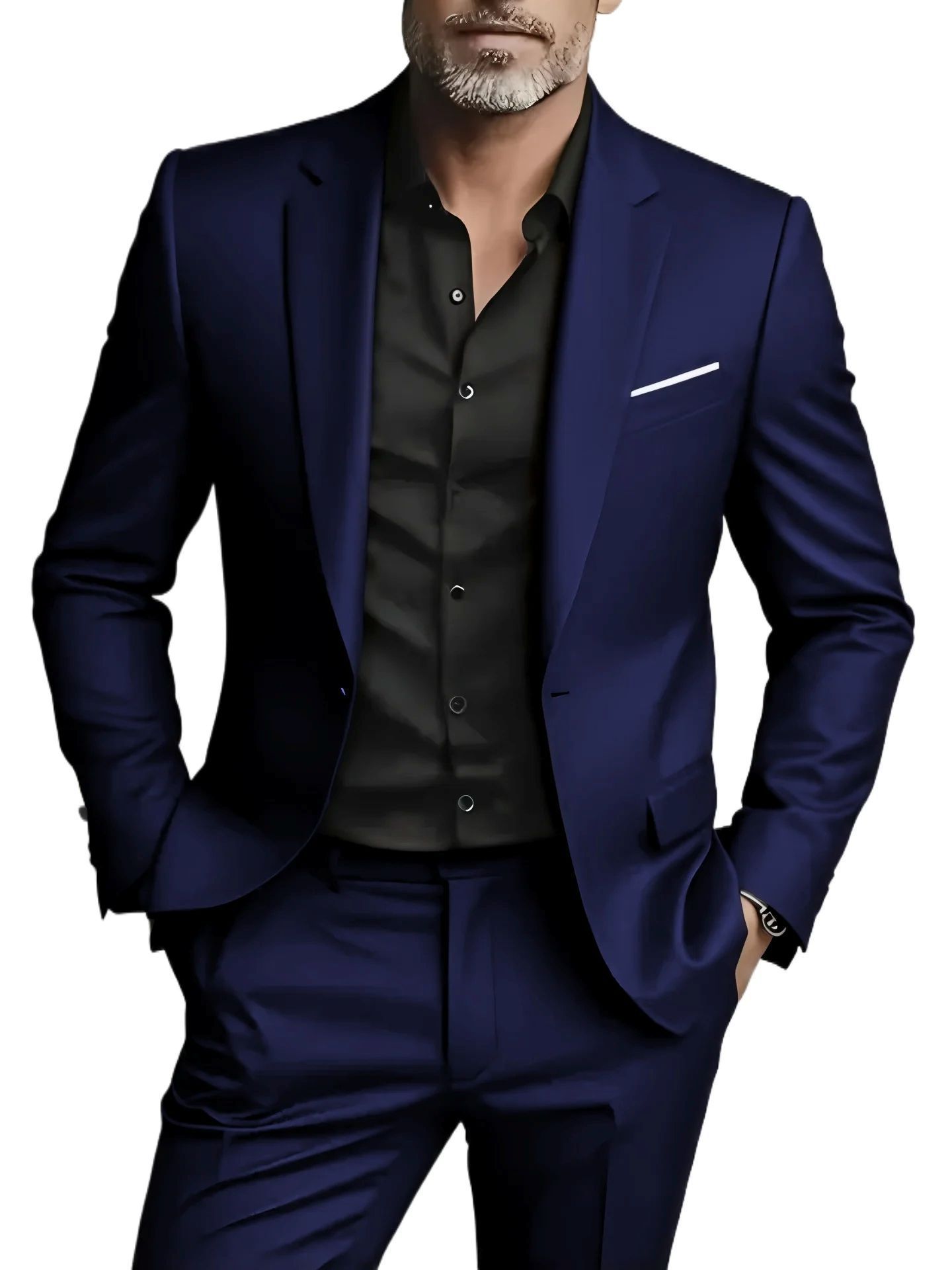 Men's Business-Casual Two-Piece Suit Set | Slim Fit Blazer & Trousers