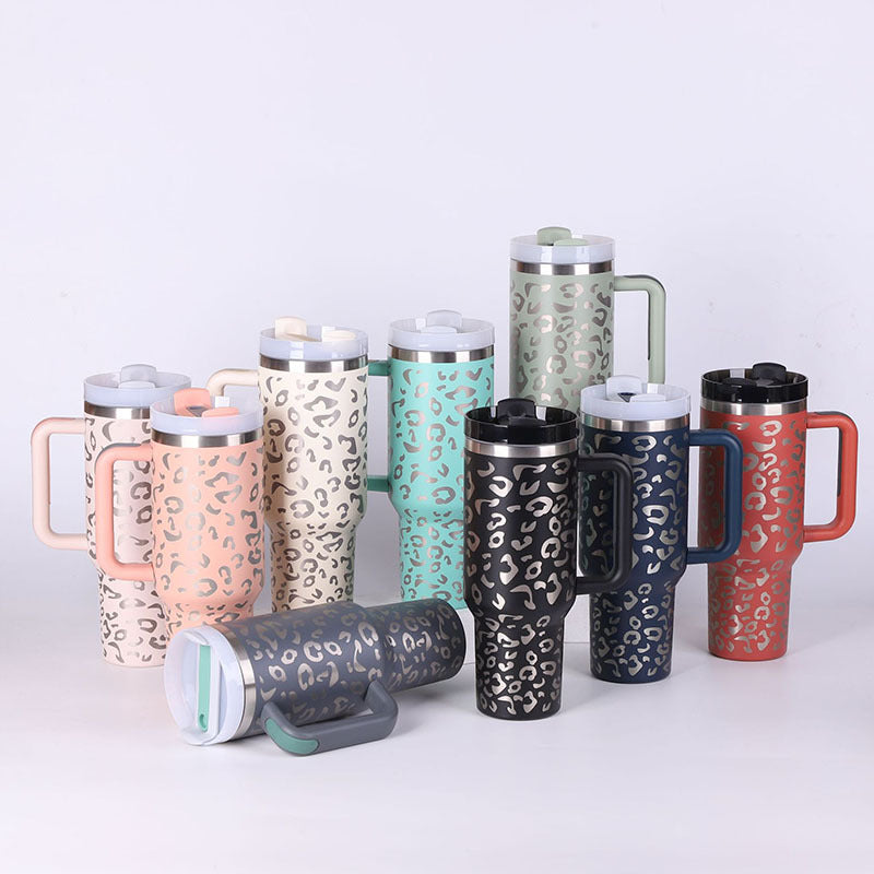 40 Oz Tumbler With Handle & Straw | Insulated Stainless Steel Travel Mug