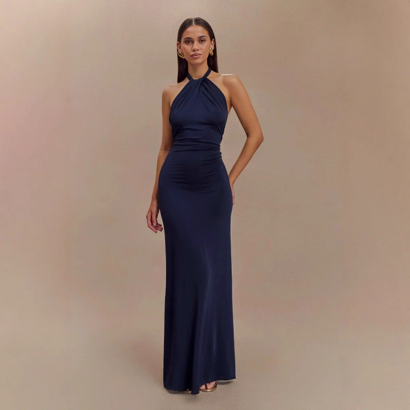 Elegant Lace?Up Long A?Line Maxi Dress