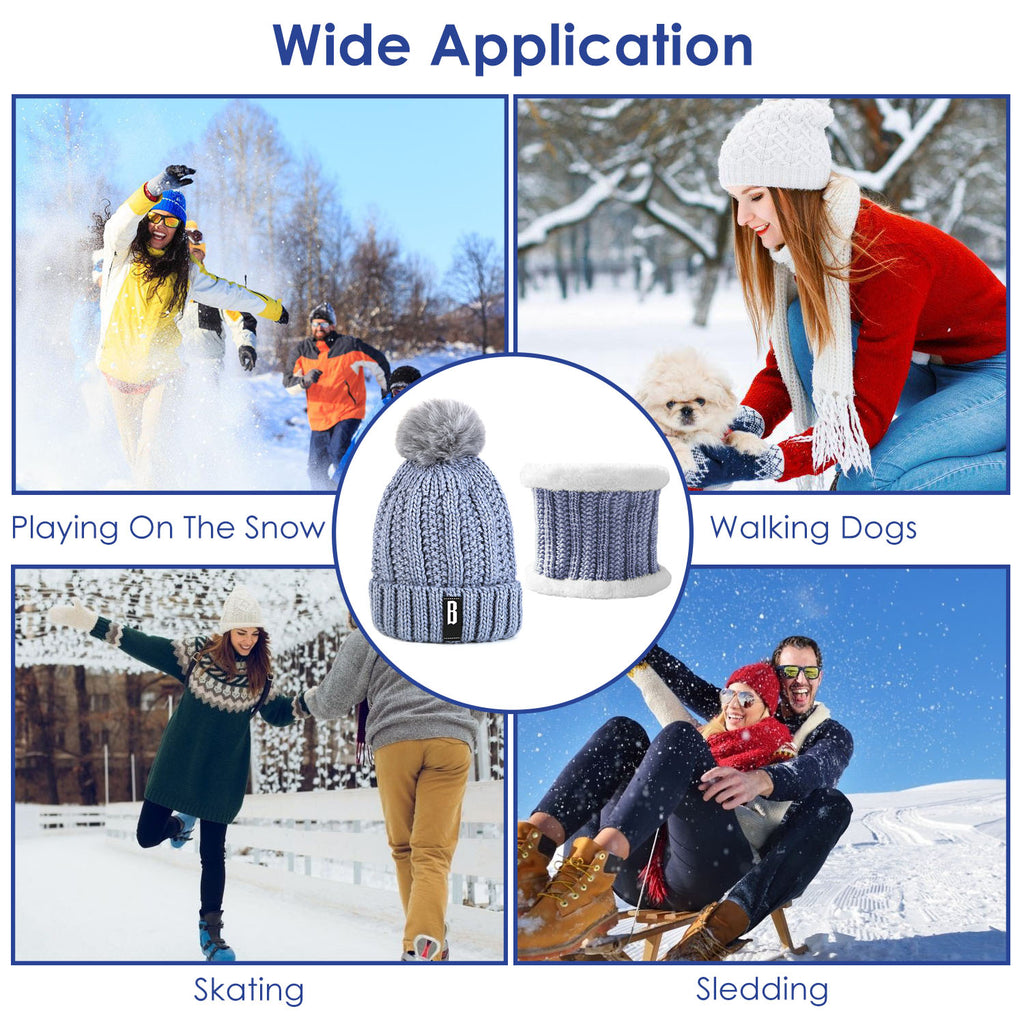 Winter Beanie & Scarf Set – Warm Knit Hat & Neck Warmer for Women