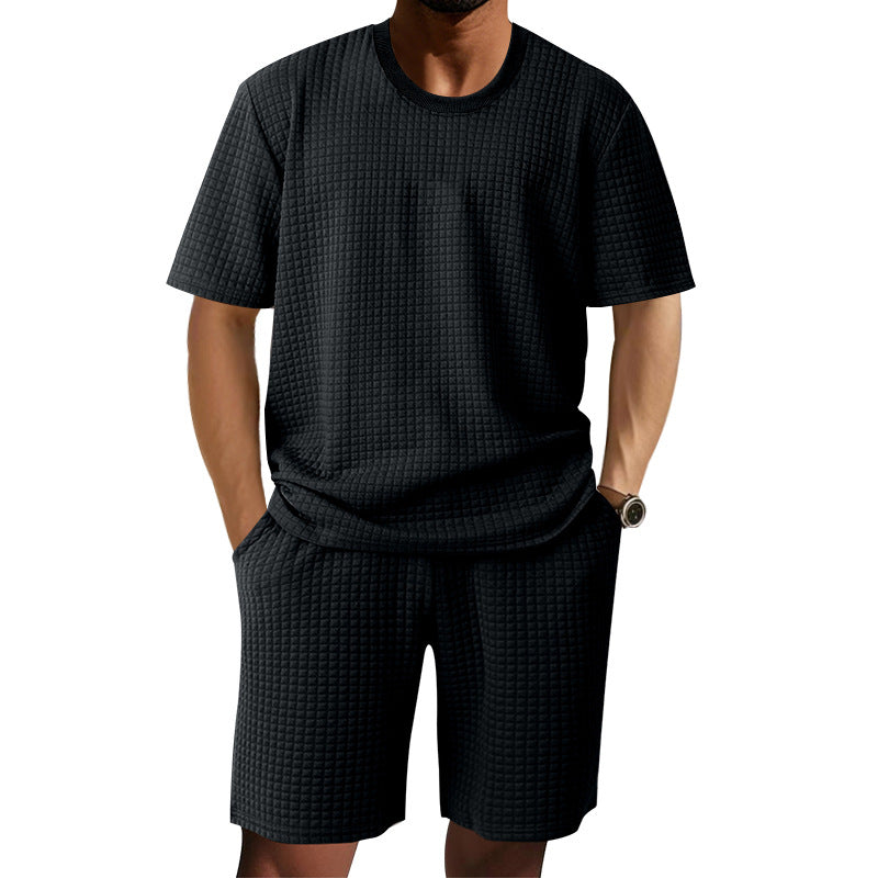 Men's Casual Retro Crew-Neck Short-Sleeve Set | Vintage Summer Outfit