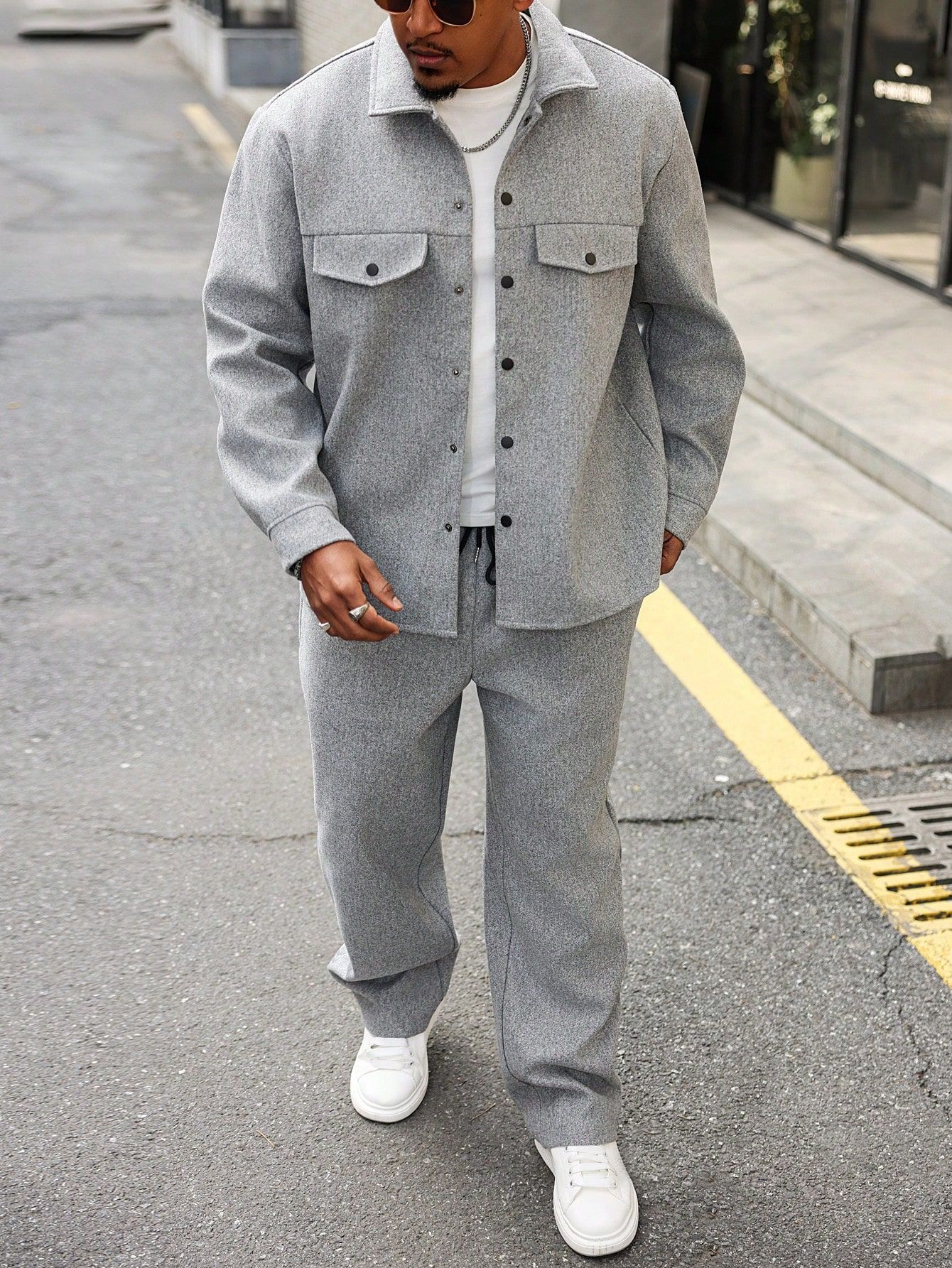 Men's Autumn Casual Cargo Jacket & Pants Set | Utility Streetwear