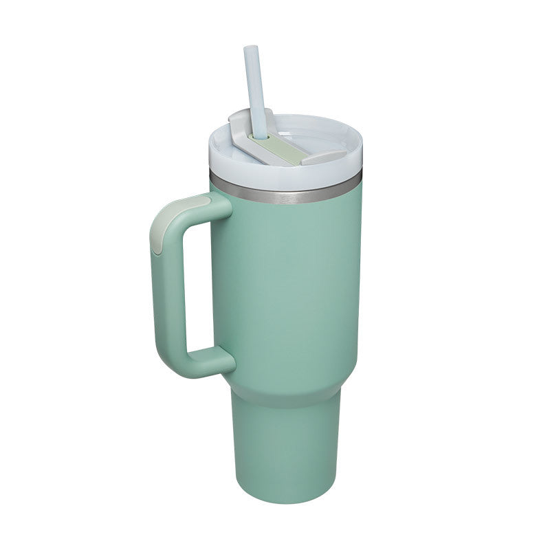 40 Oz Tumbler With Handle & Straw | Insulated Stainless Steel Travel Mug