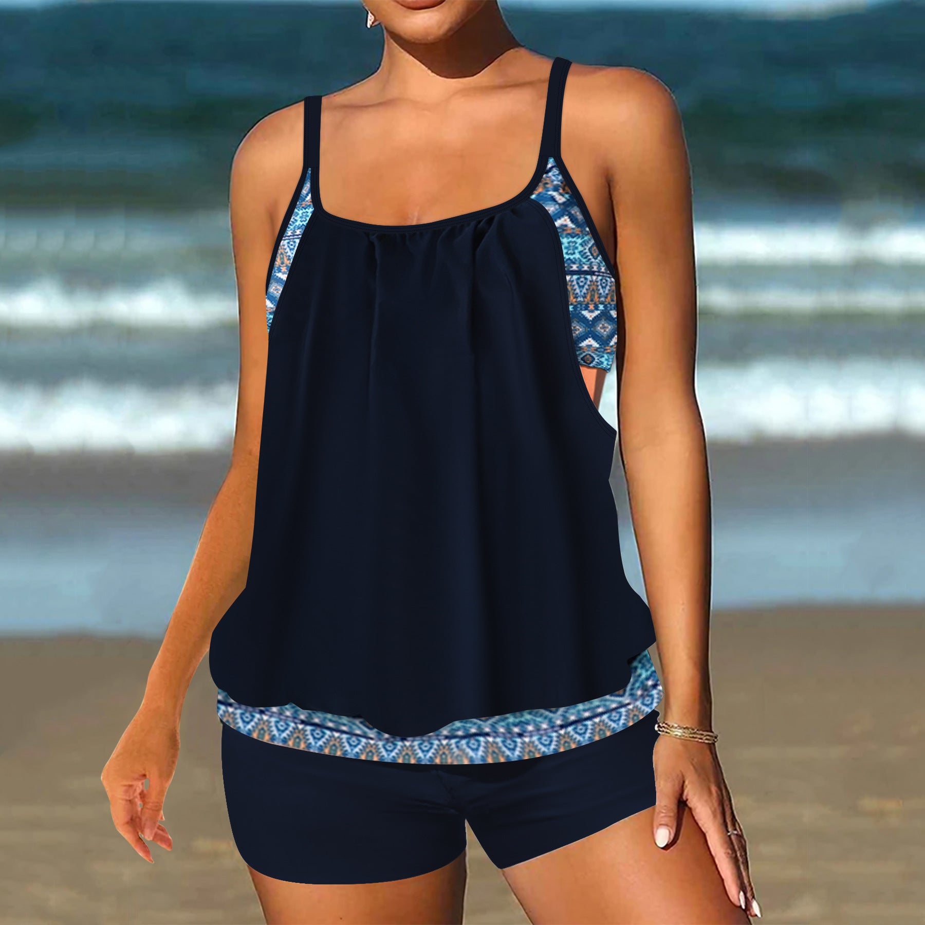 Printed Two-Piece Swimsuit Set | Women's Beach Swimwear