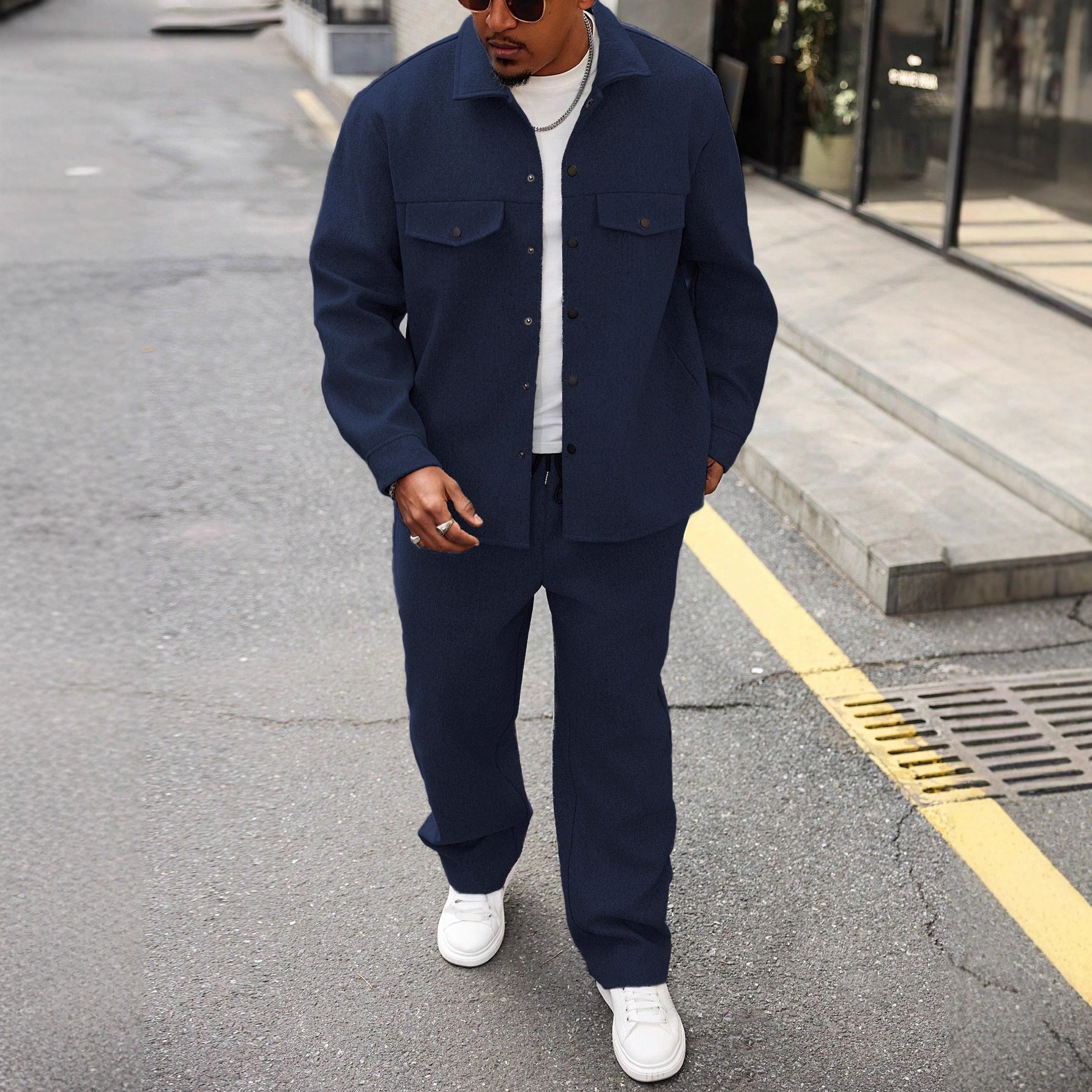 Men's Autumn Casual Cargo Jacket & Pants Set | Utility Streetwear
