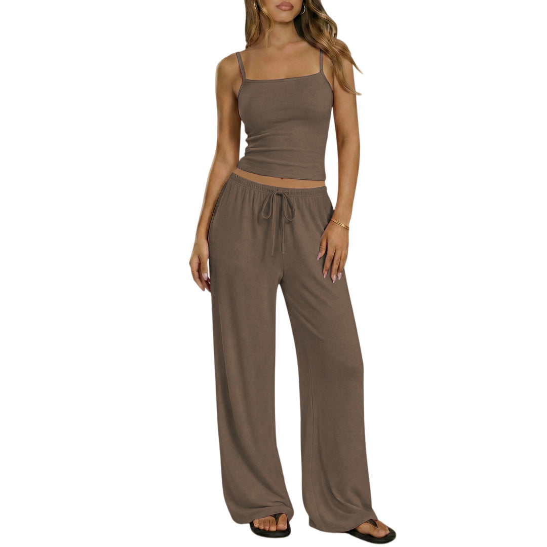 Spring-Summer Women's Vest & Camisole Set | Soft Milk Silk Two-Piece