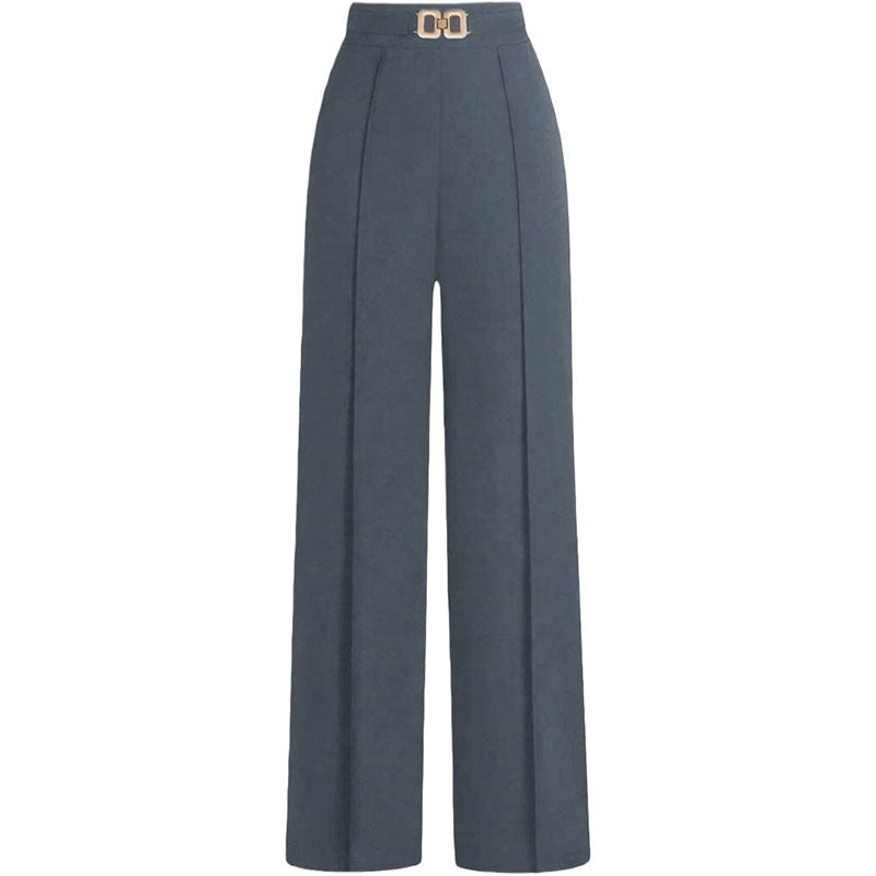 High-Waisted Slimming Drapey Trousers | Women's Versatile Professional Pants