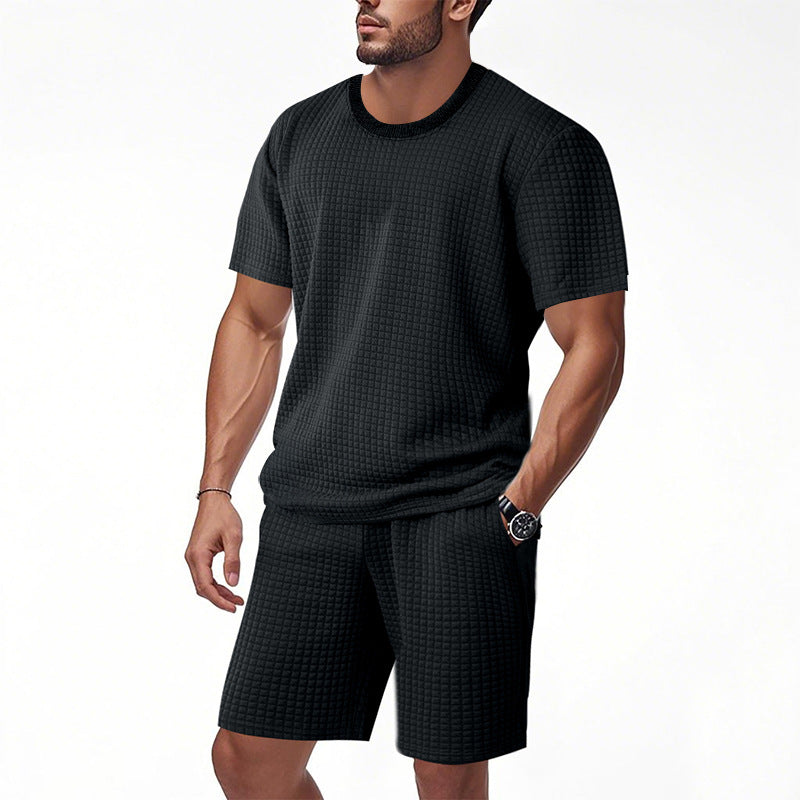 Men's Casual Retro Crew-Neck Short-Sleeve Set | Vintage Summer Outfit
