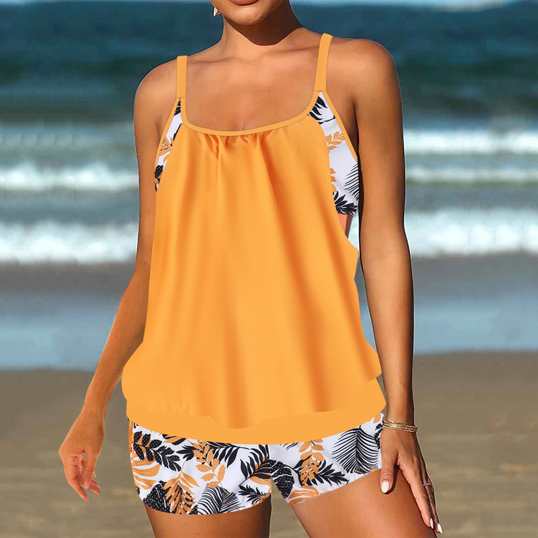 Printed Two-Piece Swimsuit Set | Women's Beach Swimwear