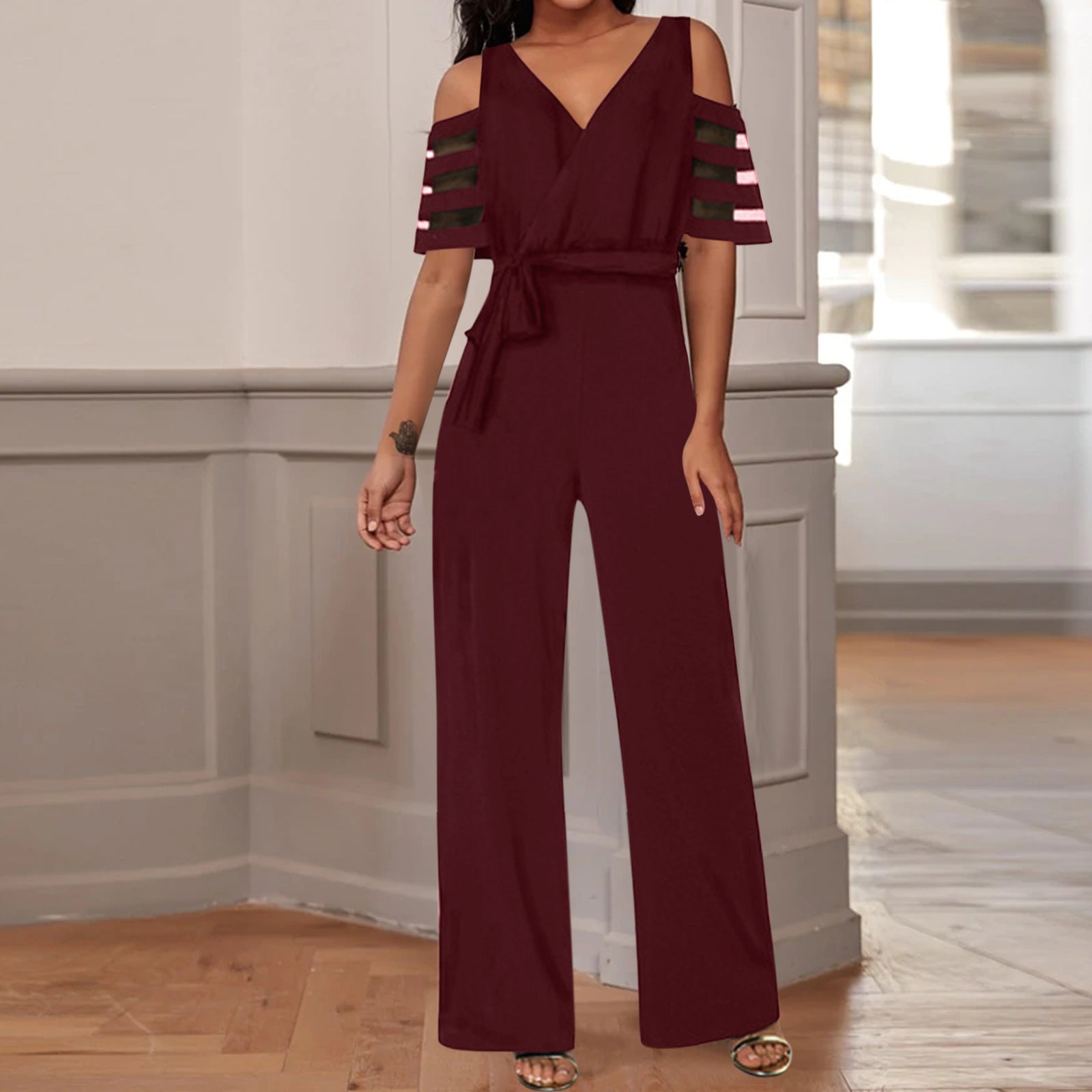 Women's Casual One-Piece Wide-Leg Pants