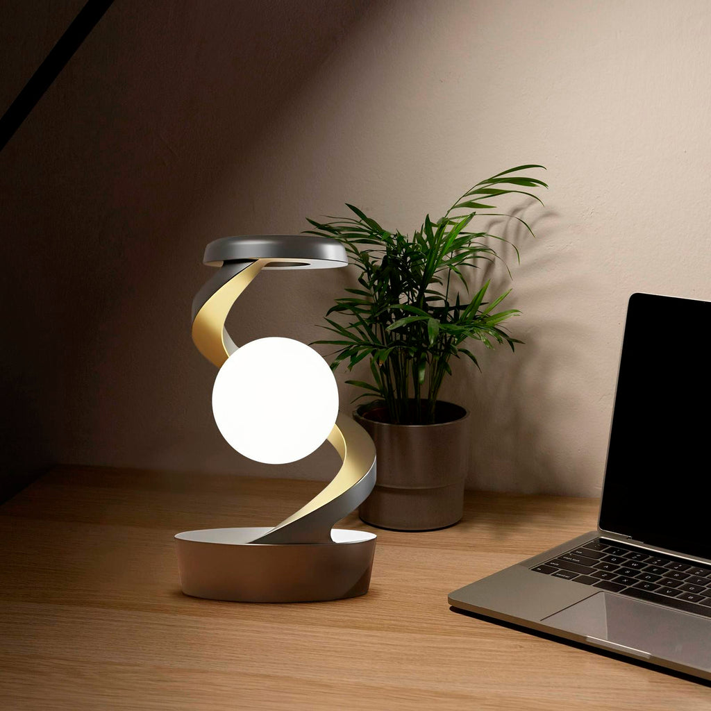 Rotating Moon Desk Lamp | Wireless Charging & Sensor Control Night Light