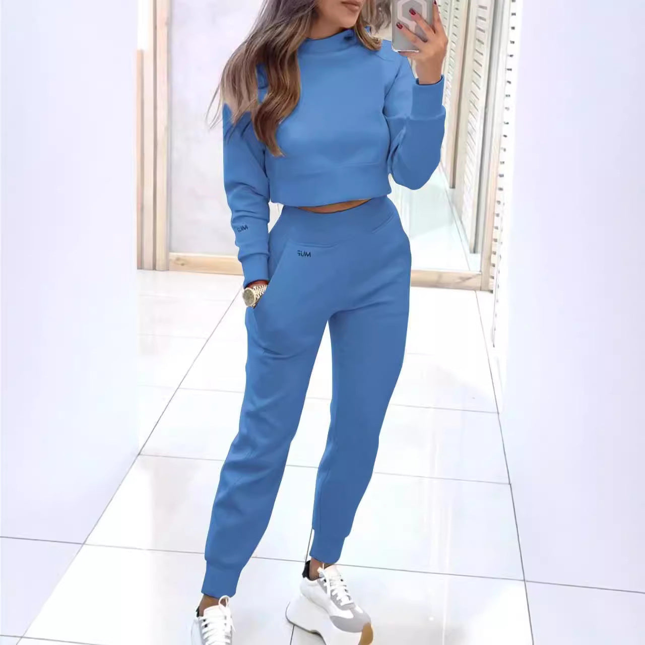 Stand Collar Sports Suit | Pullover Top & Slim Trousers