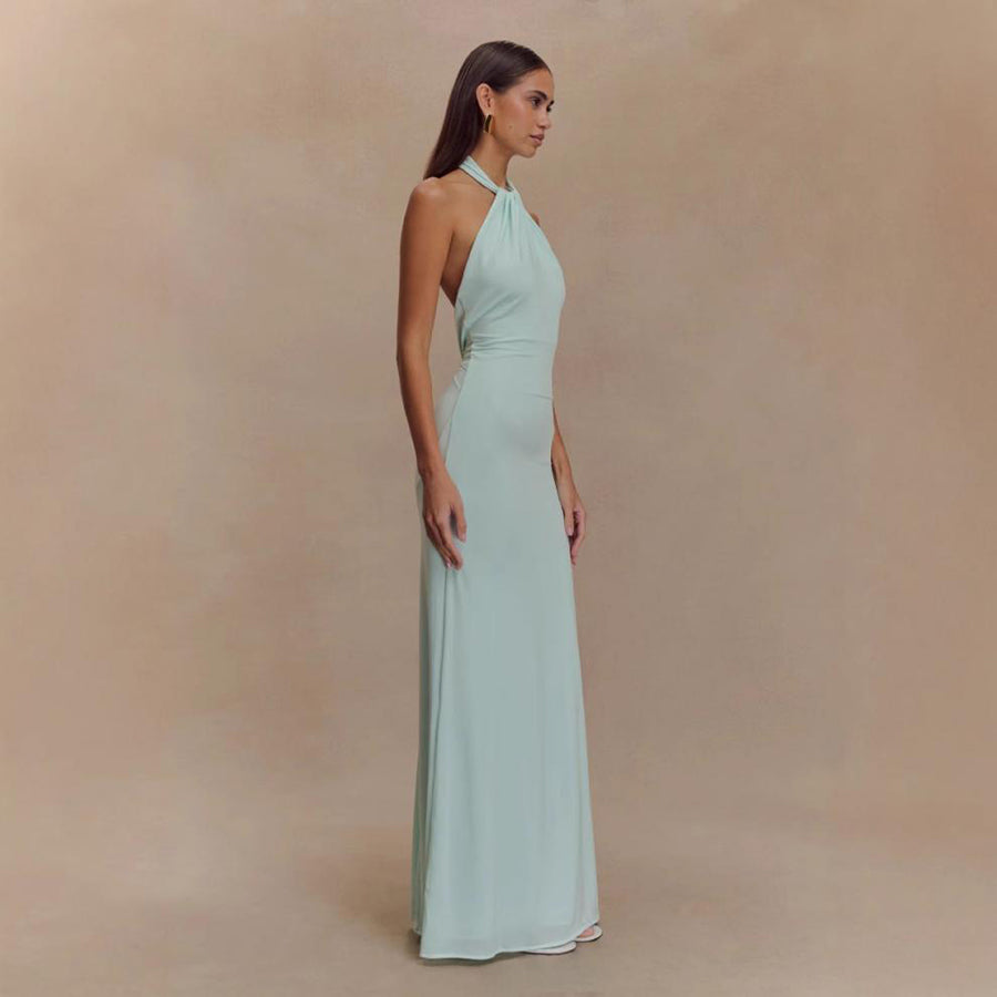 Elegant Lace?Up Long A?Line Maxi Dress