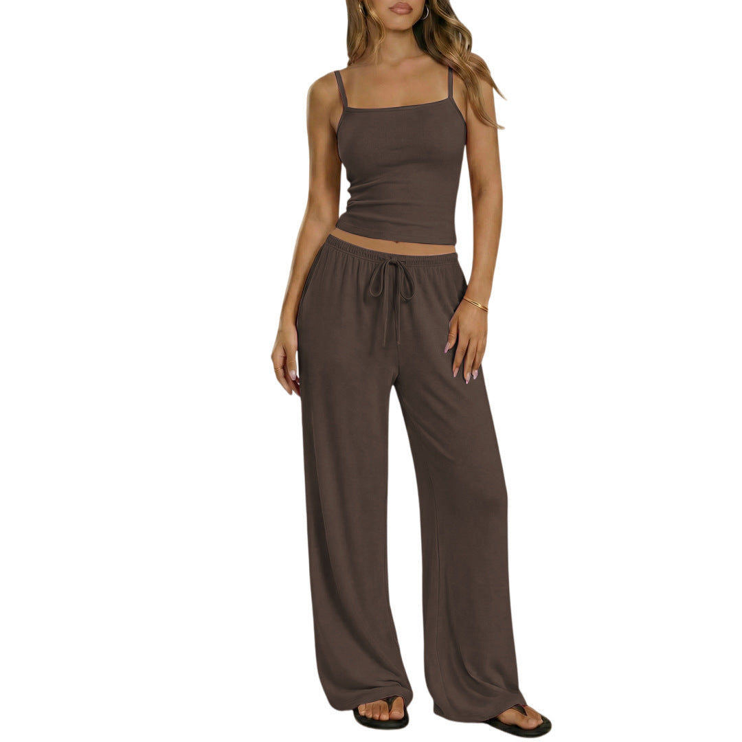 Spring-Summer Women's Vest & Camisole Set | Soft Milk Silk Two-Piece