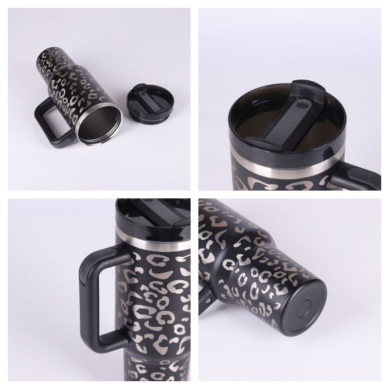 40 Oz Tumbler With Handle & Straw | Insulated Stainless Steel Travel Mug