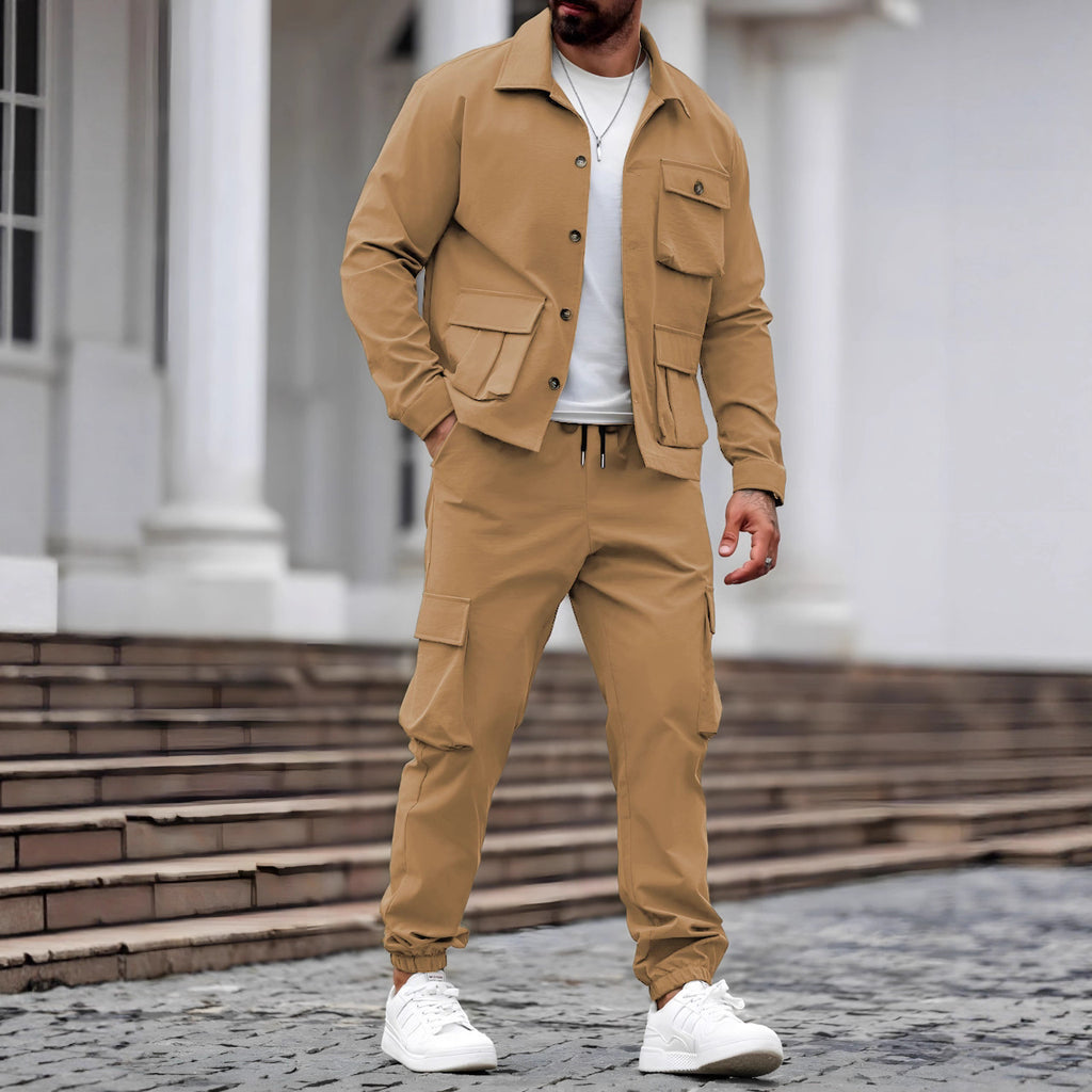 Men's Vintage Overalls Jacket & Multi-Pocket Cargo Trousers | Tough Guy Suit