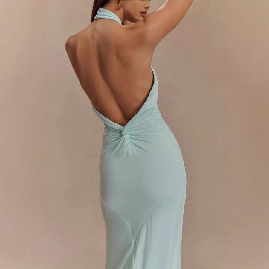 Elegant Lace?Up Long A?Line Maxi Dress