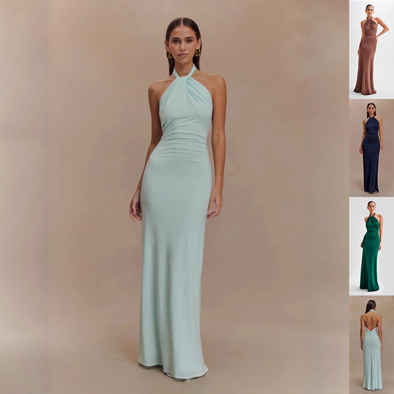 Elegant Lace?Up Long A?Line Maxi Dress
