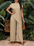 Women's Casual Loose Asymmetrical Top & Pants Set | Relaxed Everyday Two-Piece