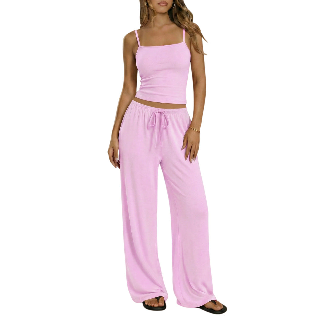 Spring-Summer Women's Vest & Camisole Set | Soft Milk Silk Two-Piece