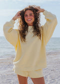 Crew-Neck Sweatshirt & Casual Shorts Set | Solid Color Loungewear Two-Piece