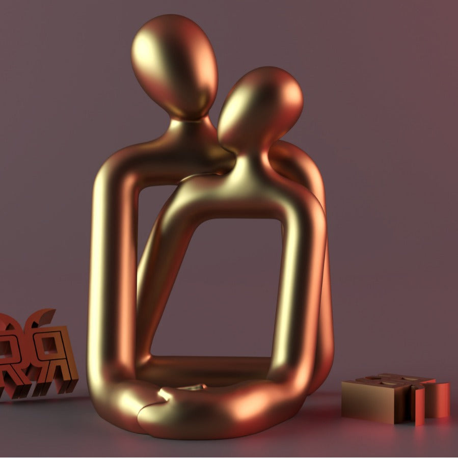 Loving Couple Resin Statue | Modern Home Decor & Gift