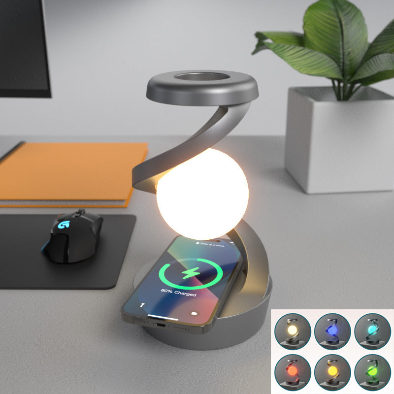 Rotating Moon Desk Lamp | Wireless Charging & Sensor Control Night Light