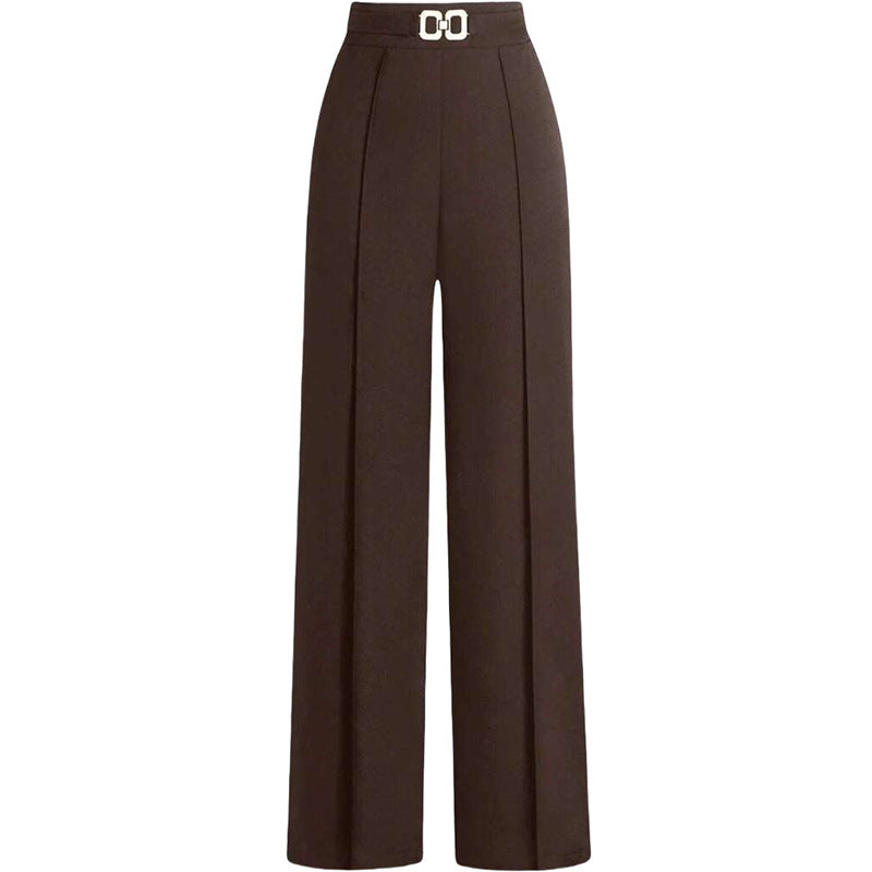 High-Waisted Slimming Drapey Trousers | Women's Versatile Professional Pants