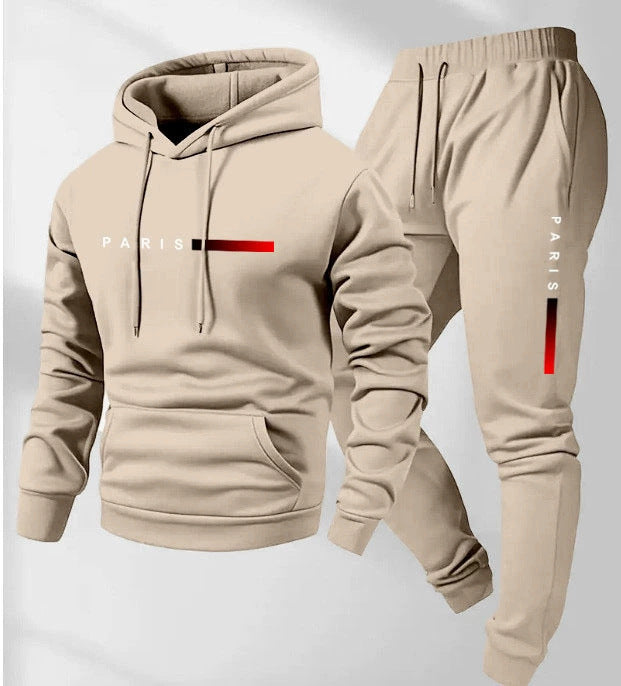 Men's Letter Print Hoodie & Jogger Pants Set | Relaxed Fit Sweatsuit