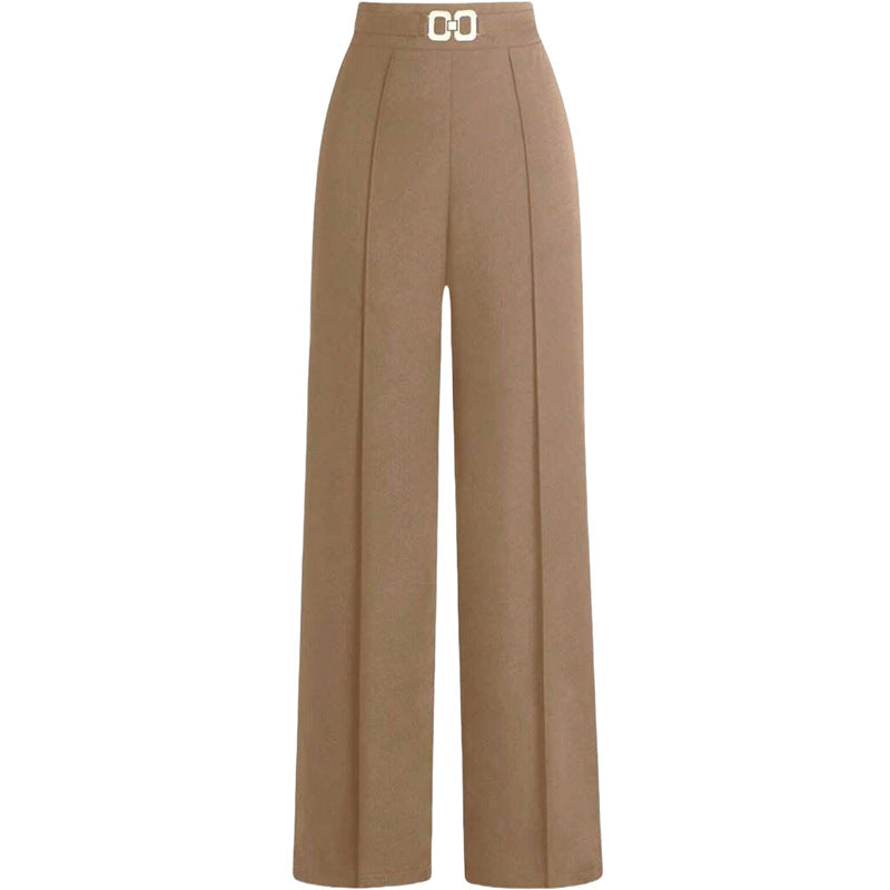 High-Waisted Slimming Drapey Trousers | Women's Versatile Professional Pants