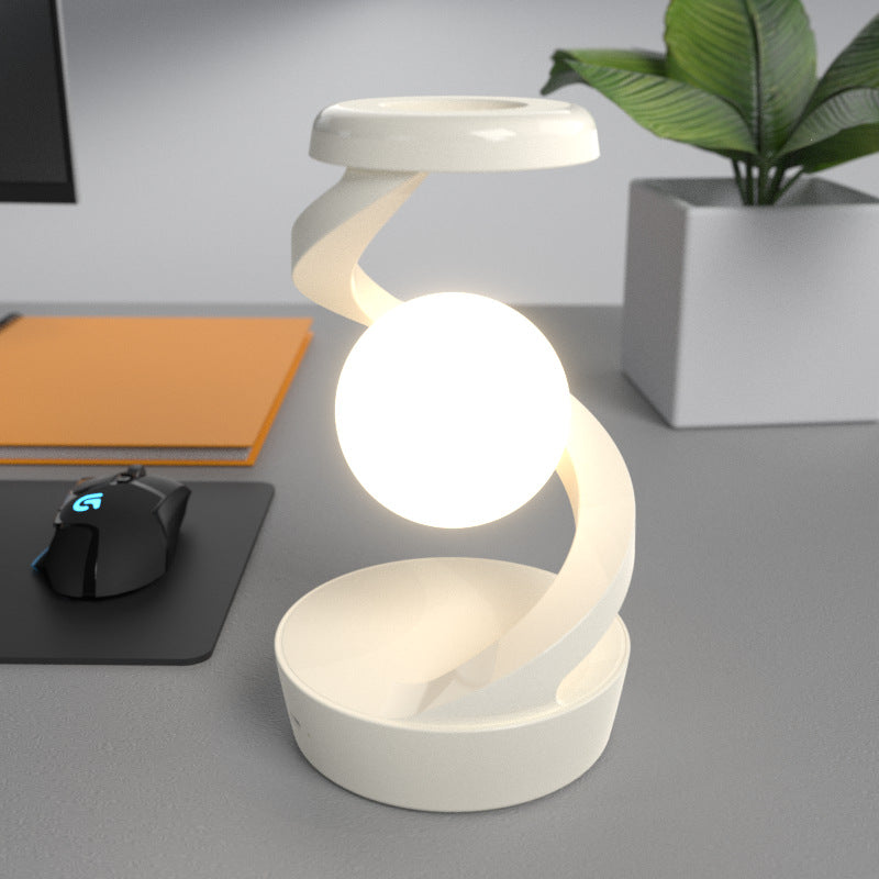 Rotating Moon Desk Lamp | Wireless Charging & Sensor Control Night Light